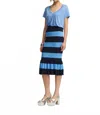 Essential Antwerp Fiesta Striped Knitted Skirt In Combo Navy In Multi