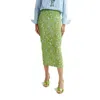Essential Antwerp Halpaca Jacquard Skirt In Aqua Blue In Multi