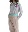 Essential Antwerp Hapricorn Button Down Long Sleeve Shirt In White In Gray