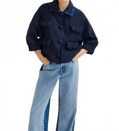 Essential Antwerp Hecks Cropped Jacket In Dark Sapphire In Blue