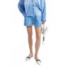 Essential Antwerp Hichigan Shorts With Sequin And Bead Flower Embellishments In Dark Blue/ Light Blue In Blue