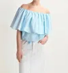 Essential Antwerp Hiebe Off Shoulder Top In Puerto Vallarta In Blue
