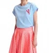 Essential Antwerp Organic Cotton Lobster T-shirt With Embroidery In Blue Pink In Blue
