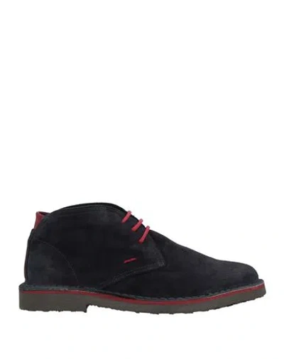 Essential L.a.b. Essential L. A.b. Man Ankle Boots Navy Size 13 Leather In Black