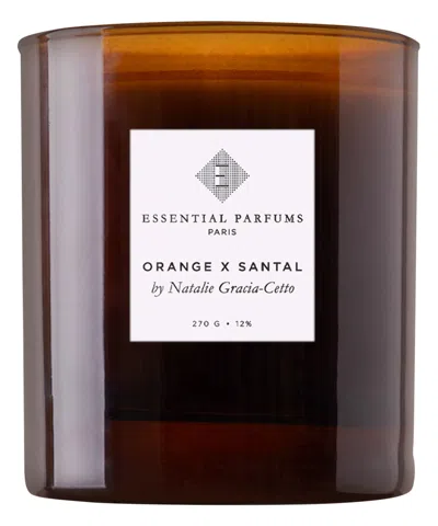 Essential Parfums Orange X Santal Scented Candle 270 G In White