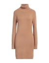Essential Woman Mini Dress Camel Size M Viscose, Modal, Nylon In Beige