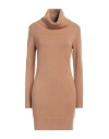 Essential Woman Mini Dress Camel Size M Viscose, Modal, Nylon In Beige