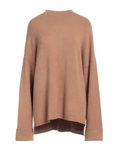 Essential Woman Sweater Camel Size L Viscose, Modal, Nylon In Beige