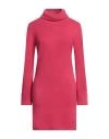 Essential Woman Turtleneck Fuchsia Size S Viscose, Modal, Nylon In Pink