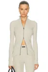 Essentials Soft Rib 2-way Zip-up Jacket In Gray