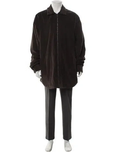 Pre-owned Essentials 2023 Corduroy Shirt Zip Parka In Green