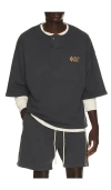 Essentials 3/4 Henley Sweatshirt In Gray