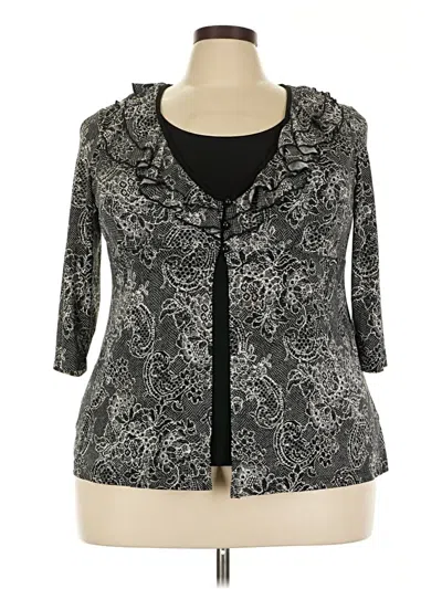 Pre-owned Essentials 3/4 Sleeve Blouse In Black
