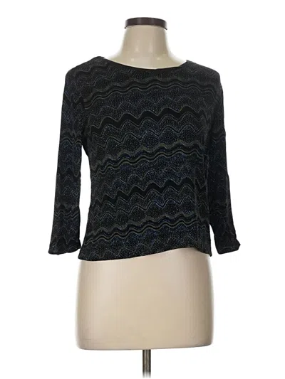 Pre-owned Essentials 3/4 Sleeve Top Black Boatneck Tops