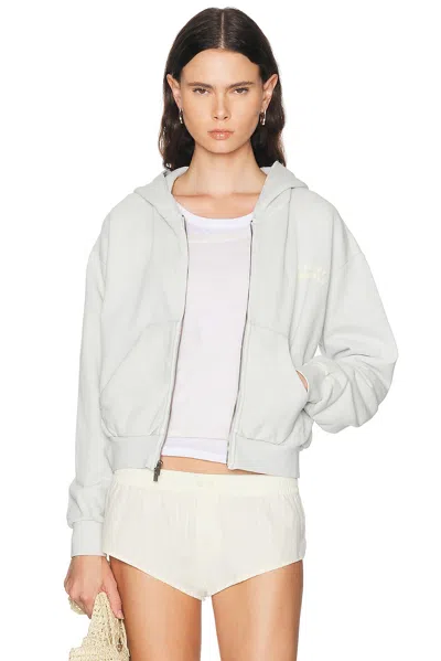 Essentials 90's Full Zip Hoodie In Washed Overcast