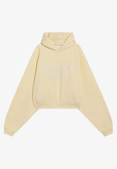 Essentials 90's Logo Print Hooded Sweatshirt In Yellow