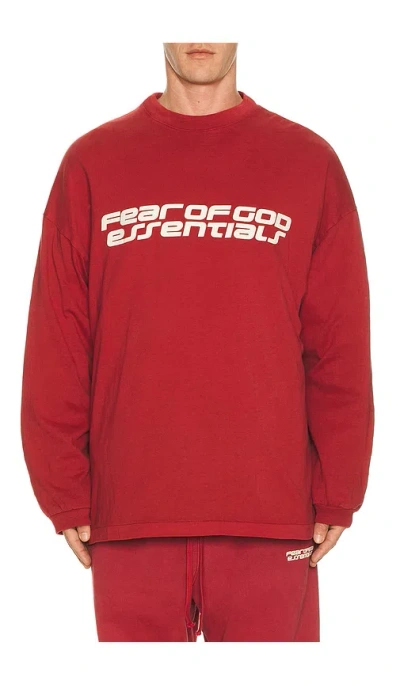 Essentials 90's Long Sleeve Tee In Red