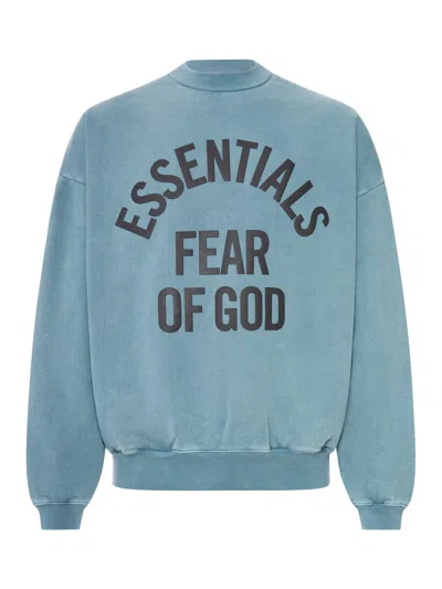 ESSENTIALS 90`S CREW NECK COTTON CAMPUS SWEATSHIRT