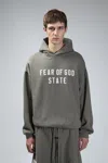 Essentials 90s Fit Fleece Hoodie Moss In Green