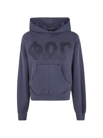Essentials 90s Fleece Hoodie Classic Fit In Blue