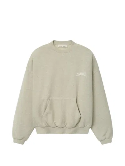 Essentials 90s Logo-print Crew-neck Sweater In Gray