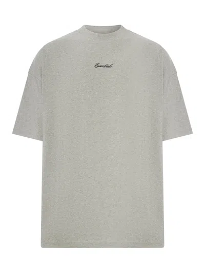 Essentials 90`s Short-sleeved Cotton T-shirt In Gray
