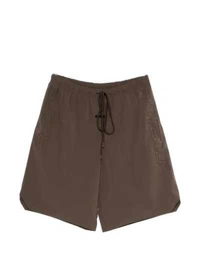 Essentials Active Trace Embroidered Shorts In Brown