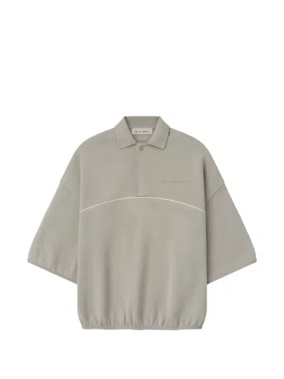 Essentials Active Trace Logo-print Piping-detail Sweater In Gray