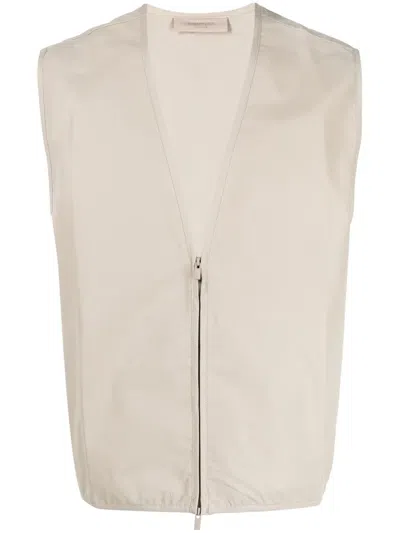 Essentials Barn Zip-up Vest In Brown