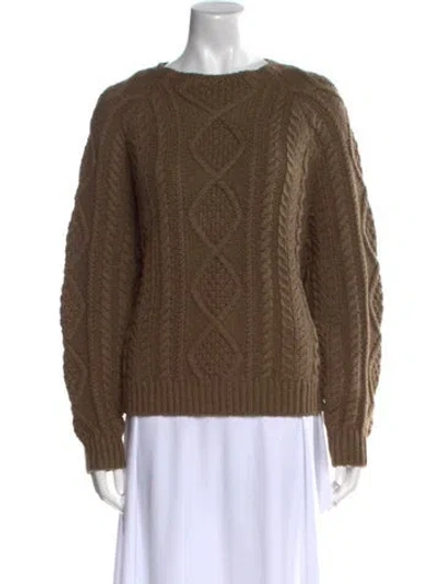 Pre-owned Essentials Bateau Neckline Sweater In Green