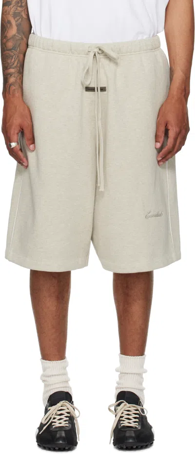 Essentials Beige Basketball Fleece Shorts