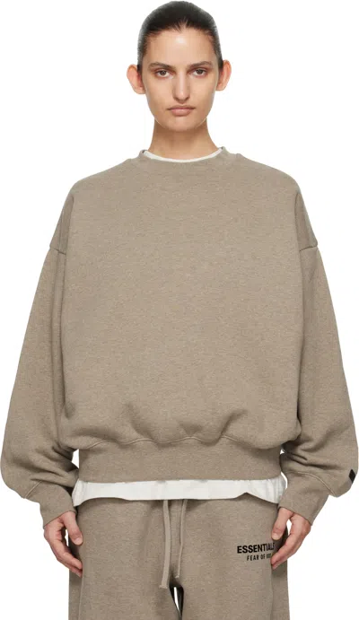 Essentials Beige Classic Crewneck Sweatshirt In Purple