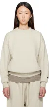 Essentials Beige Classic Fit Crewneck Sweatshirt