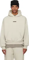 Essentials Beige Classic Fit Fleece Hoodie In Neutral