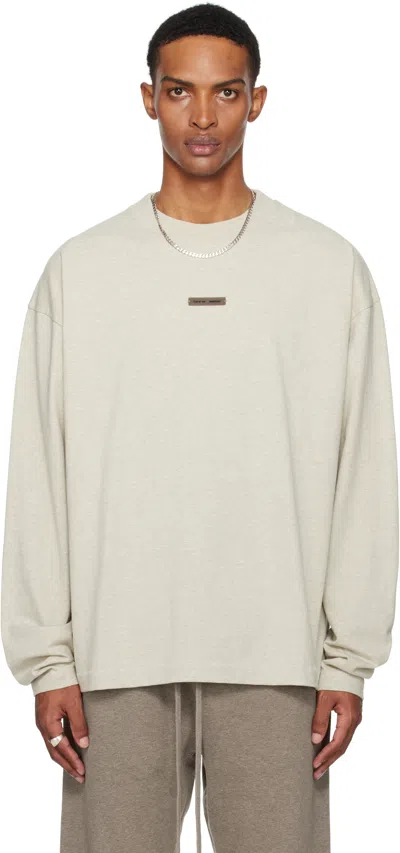 ESSENTIALS BEIGE CLASSIC FIT LONG SLEEVE T-SHIRT