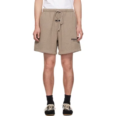 Essentials Beige Classic Sweat Shorts In Homestead Heather