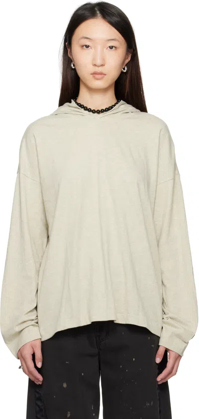 Essentials Beige Long Sleeve Hoodie
