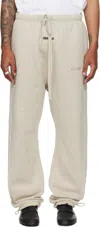 Essentials Beige Relaxed Fleece Piping Sweatpants