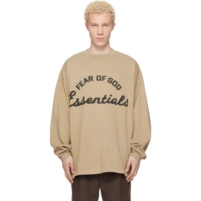 Essentials Beige Training 90s Long Sleeve T-shirt In Brown