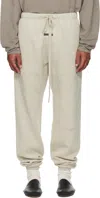 Essentials Mens Heather Stone Logo-embroidered Cotton-blend Jogging Bottoms