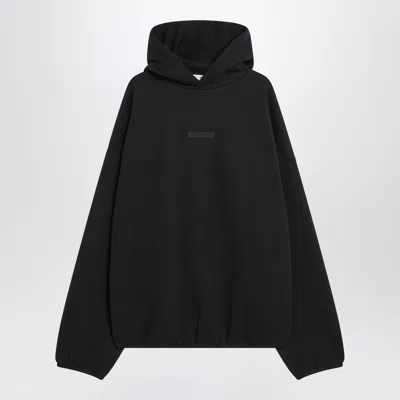 ESSENTIALS FEAR OF GOD ESSENTIALS BLACK BRUSHED COTTON SWEATSHIRT