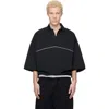 Essentials Piped Polo-style Sweatshirt In Black