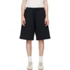 Essentials Black Active Trace Relaxed Shorts In Black