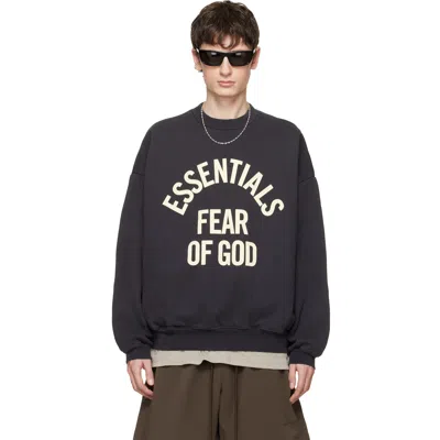 Essentials Black Campus 90s Crewneck Sweatshirt
