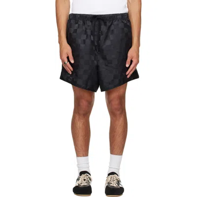 Essentials Black Checkered Gym Shorts