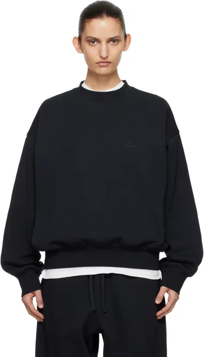 Essentials Black Classic Crewneck Sweatshirt