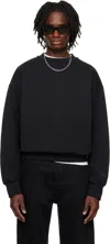 Essentials Black Classic Crewneck Sweatshirt In Jet Black