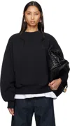 Essentials Black Classic Crewneck Sweatshirt In Jet Black