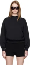 Essentials Black Classic Fit Crewneck Sweatshirt In Black