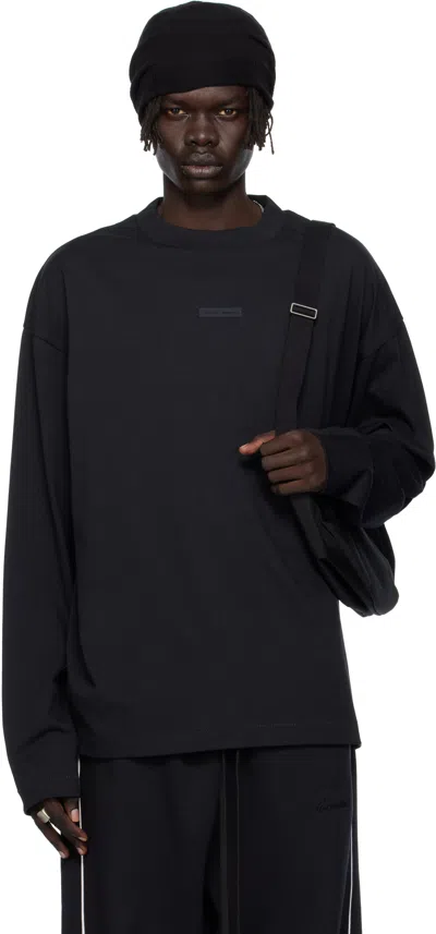 ESSENTIALS BLACK CLASSIC FIT LONG SLEEVE T-SHIRT